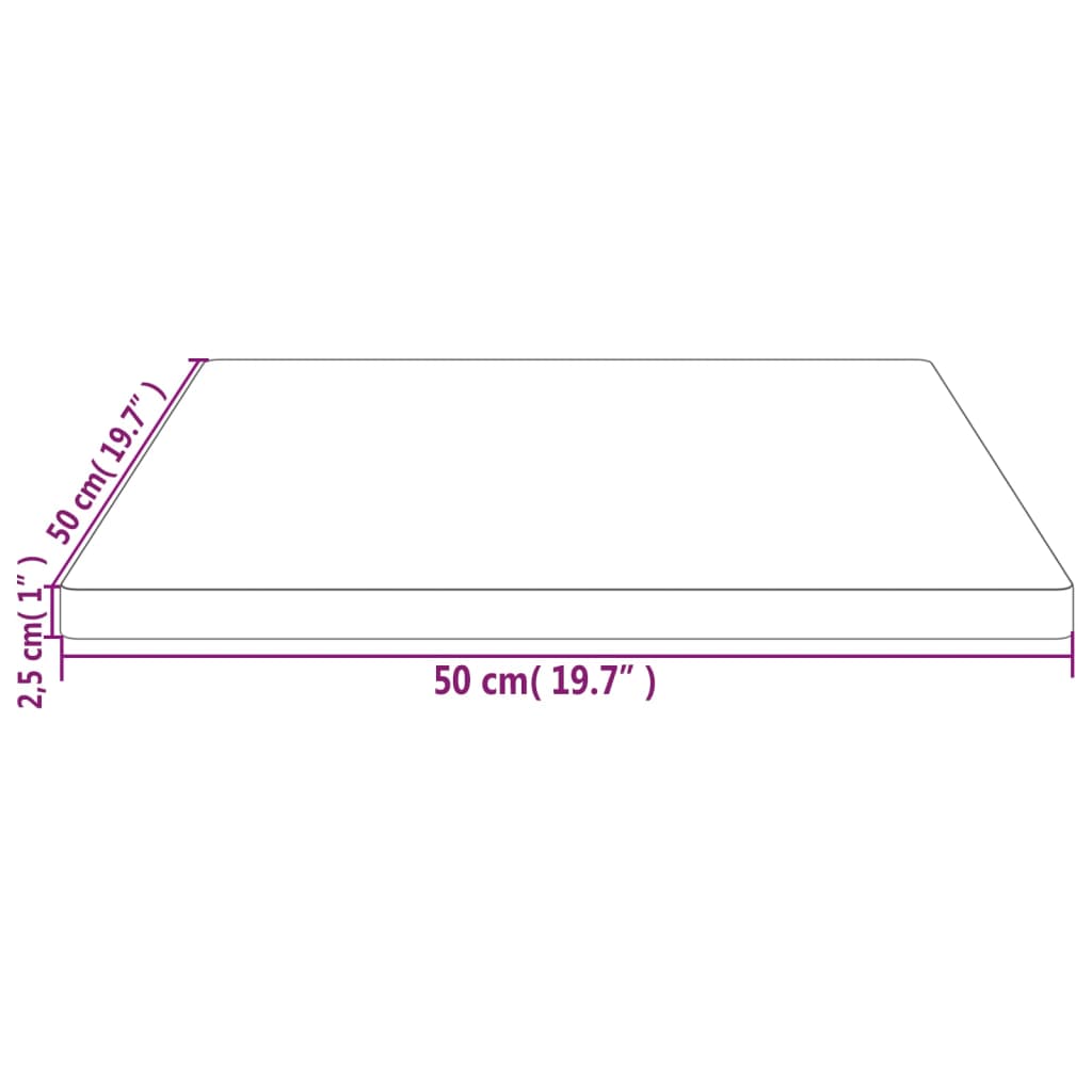 Tafelblad vierkant 50x50x2,5 cm massief grenenhout wit is nu te koop bij PeponiXL, paradijselijk wonen!