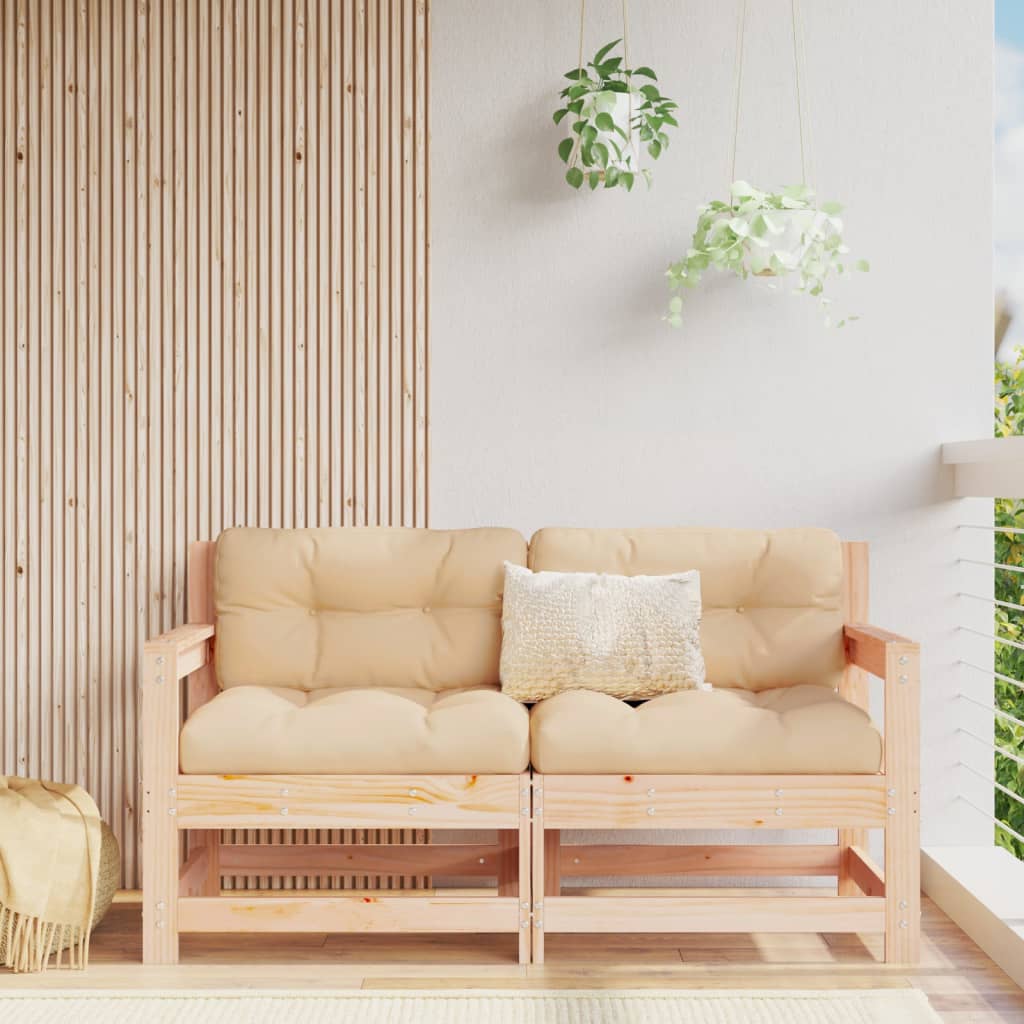 Tuinhoekbanken 2 st massief grenenhout is nu te koop bij PeponiXL, paradijselijk wonen!