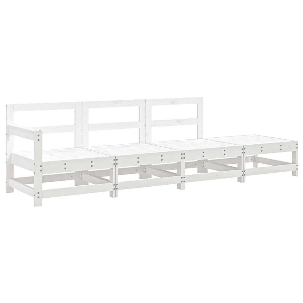 4-delige Loungeset massief grenenhout wit is nu te koop bij PeponiXL, paradijselijk wonen!