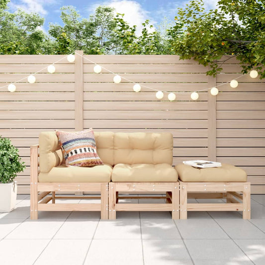 3-delige Loungeset massief grenenhout is nu te koop bij PeponiXL, paradijselijk wonen!
