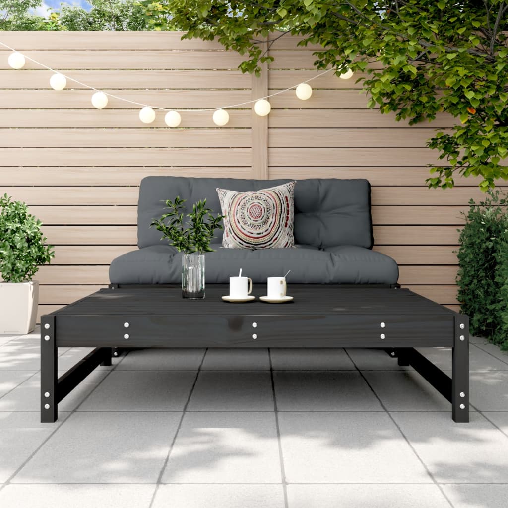 Tuinvoetenbank 120x80 cm massief grenenhout zwart is nu te koop bij PeponiXL, paradijselijk wonen!