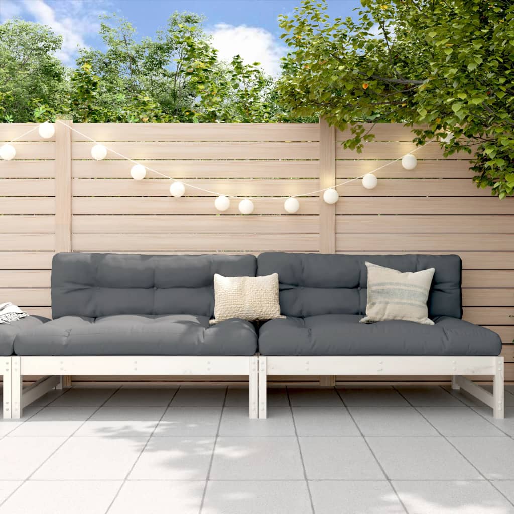 Tuinmiddenbanken 2 st 120x80 cm massief grenenhout wit is nu te koop bij PeponiXL, paradijselijk wonen!