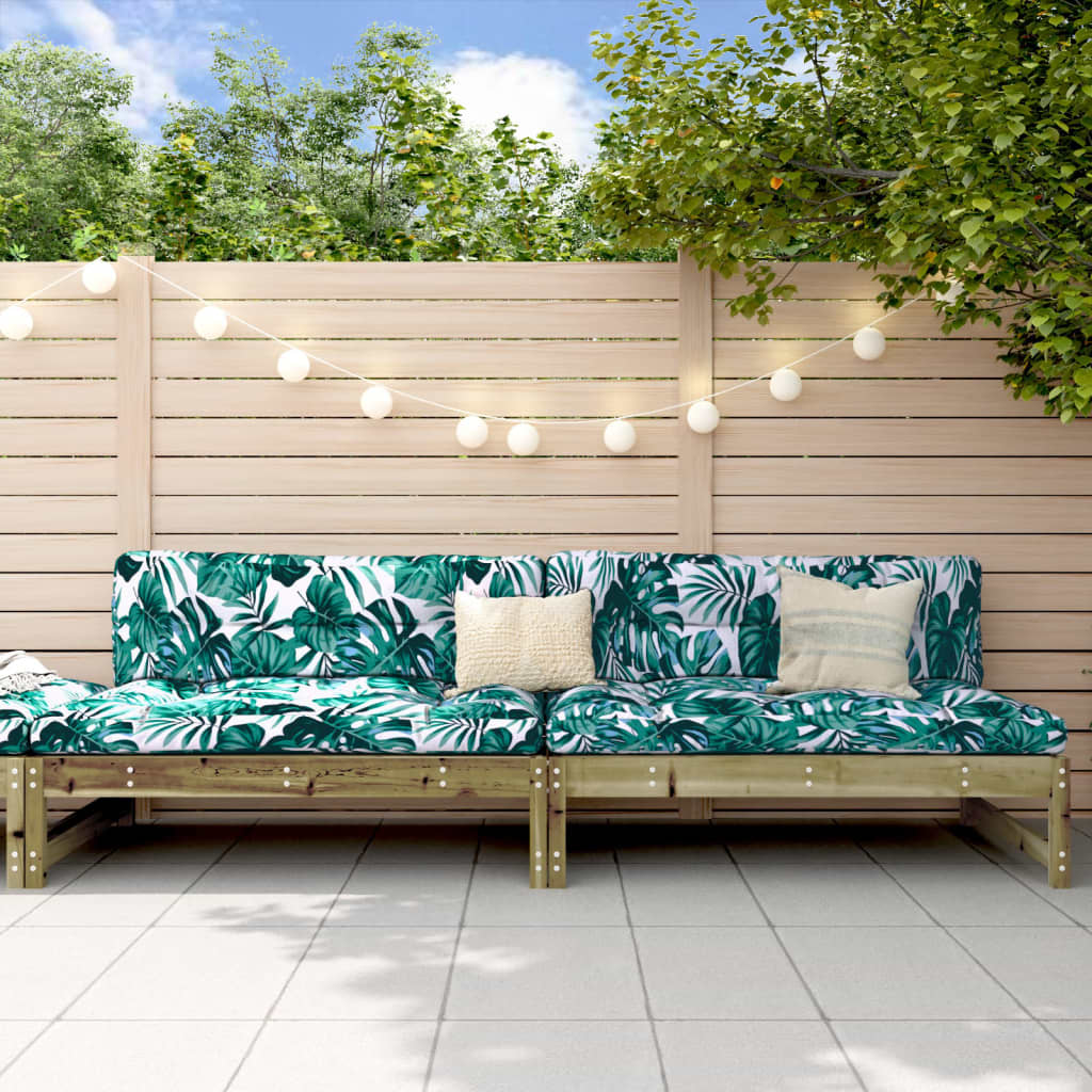 Tuinmiddenbanken 2 st 120x80 cm geïmpregneerd grenenhout is nu te koop bij PeponiXL, paradijselijk wonen!