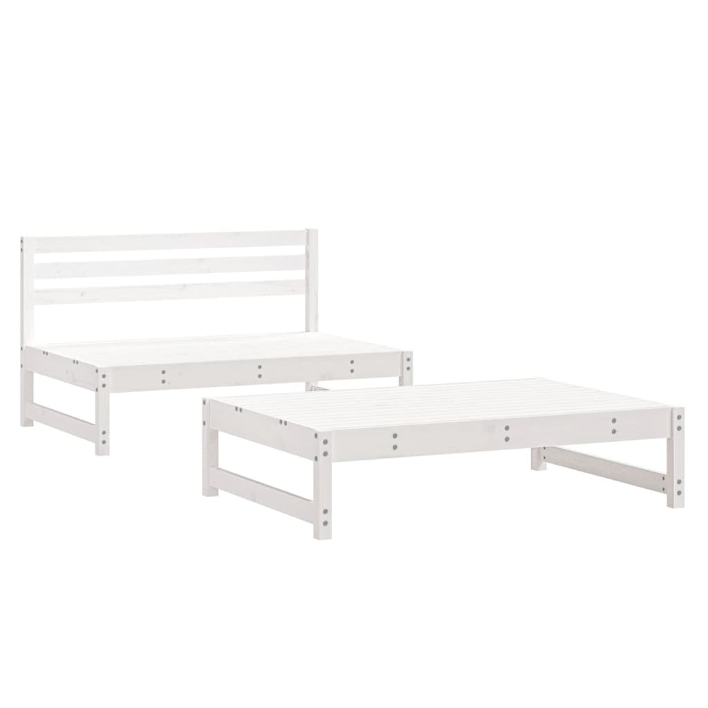 2-delige Loungeset massief grenenhout wit is nu te koop bij PeponiXL, paradijselijk wonen!