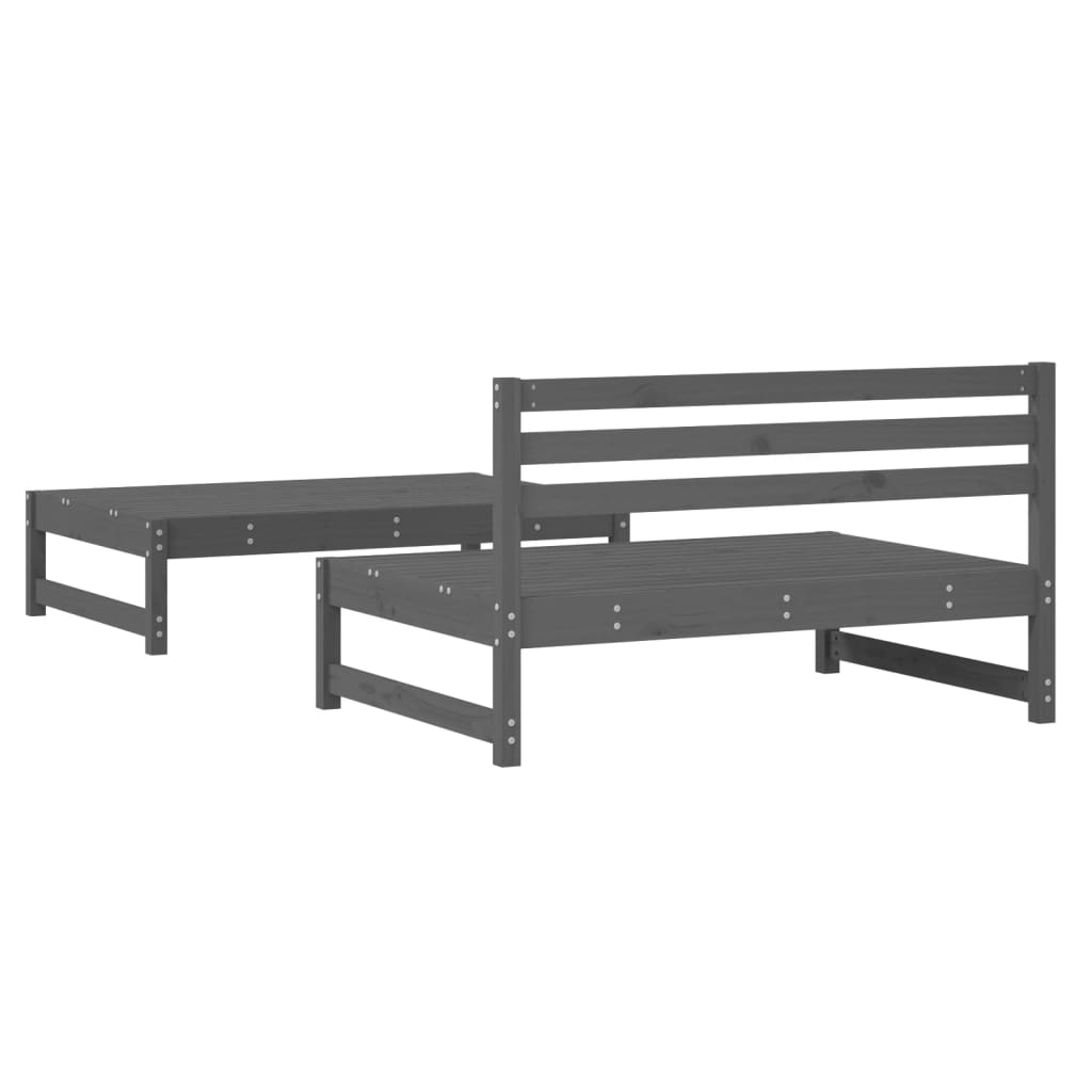 2-delige Loungeset massief grenenhout grijs is nu te koop bij PeponiXL, paradijselijk wonen!