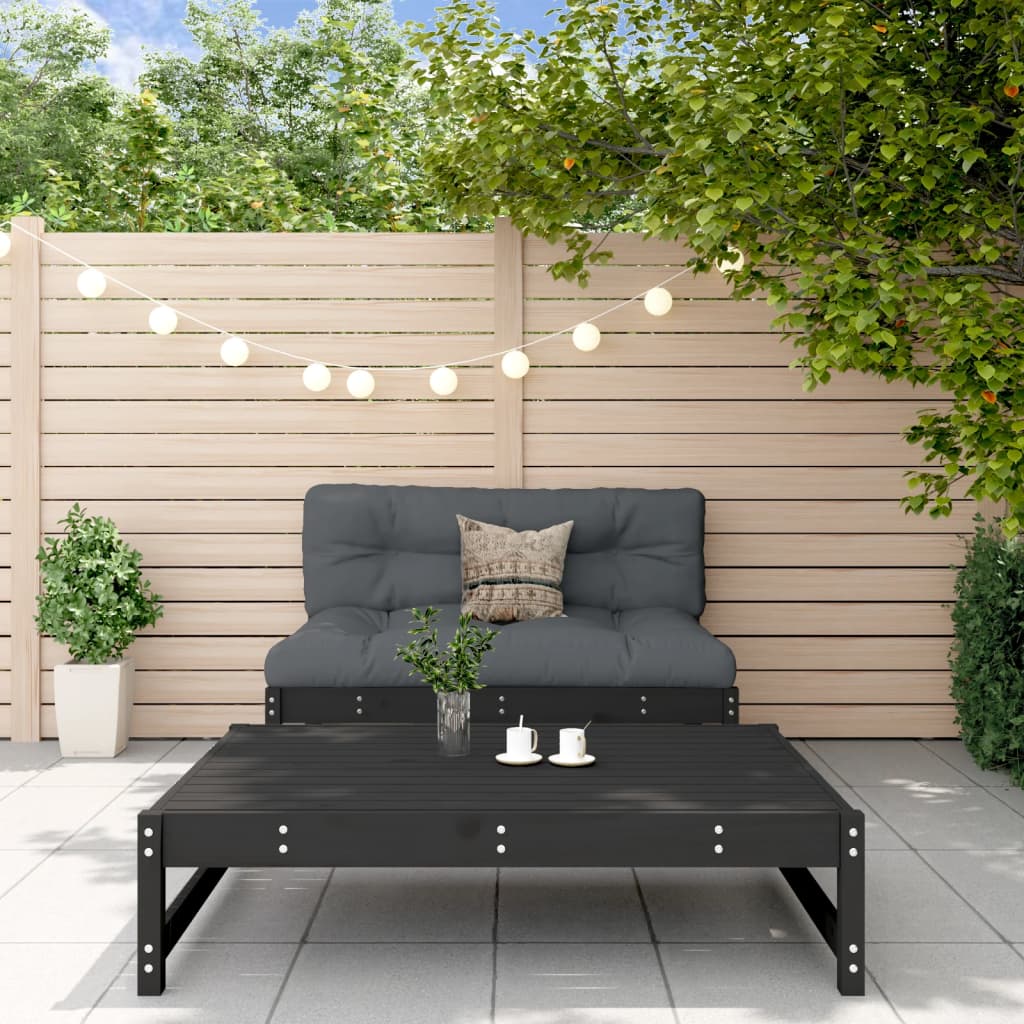2-delige Loungeset massief grenenhout zwart is nu te koop bij PeponiXL, paradijselijk wonen!