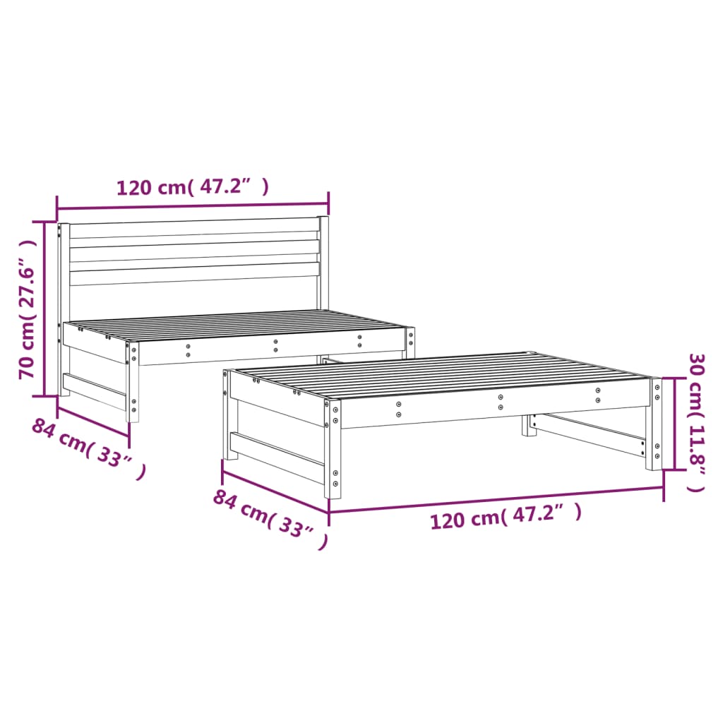 2-delige Loungeset massief douglashout is nu te koop bij PeponiXL, paradijselijk wonen!