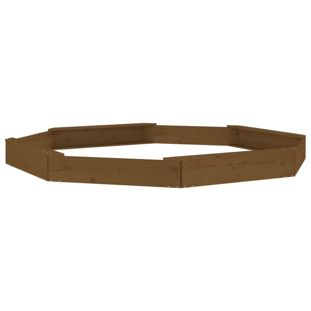 Zandbak met bankjes achthoekig massief grenenhout honingbruin is nu te koop bij PeponiXL, paradijselijk wonen!