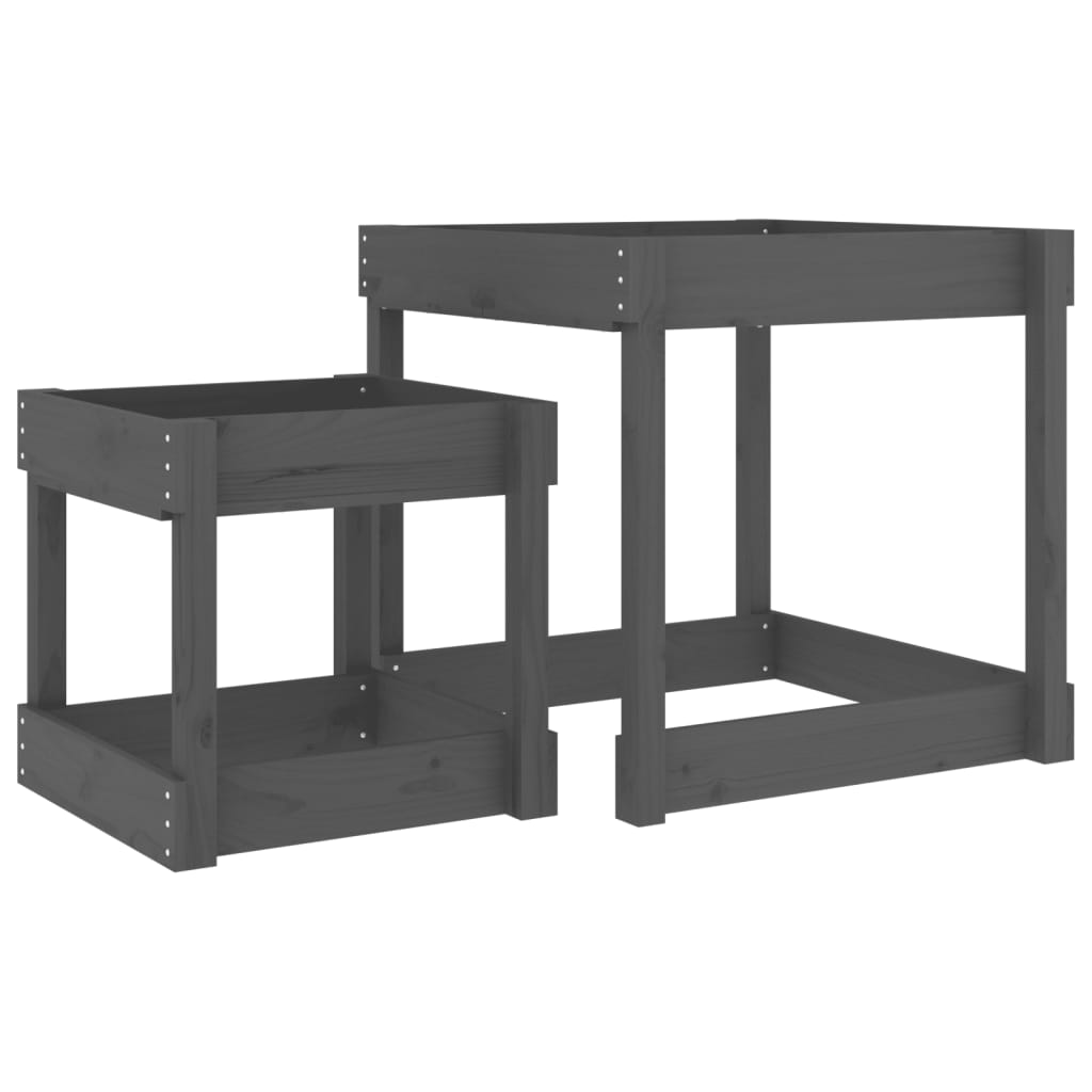 Zandtafels 2 st massief grenenhout grijs is nu te koop bij PeponiXL, paradijselijk wonen!