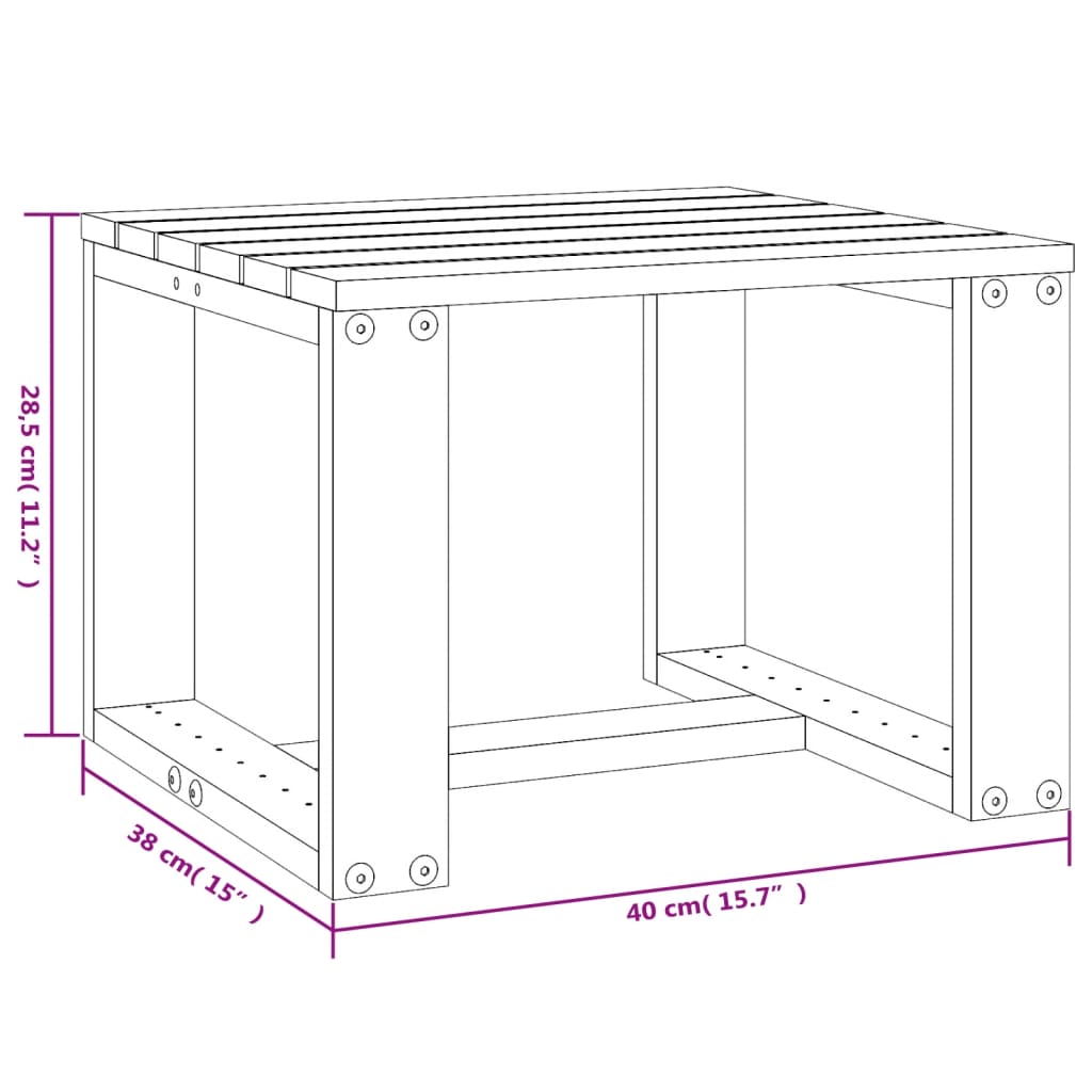 Tuinbijzettafel 40x38x28,5 cm massief grenenhout is nu te koop bij PeponiXL, paradijselijk wonen!