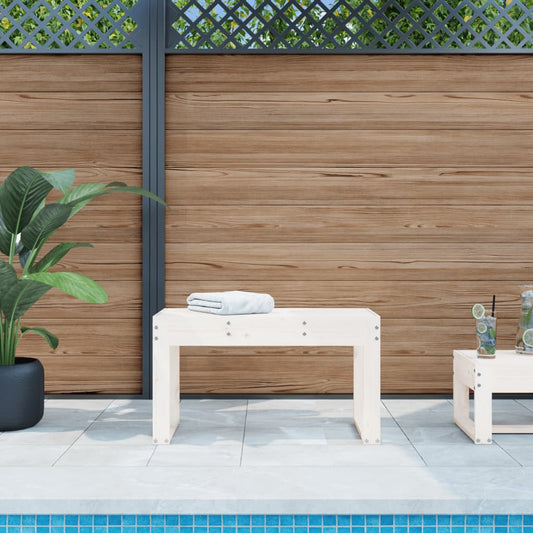 Tuinbank 80x38x45 cm massief grenenhout wit is nu te koop bij PeponiXL, paradijselijk wonen!