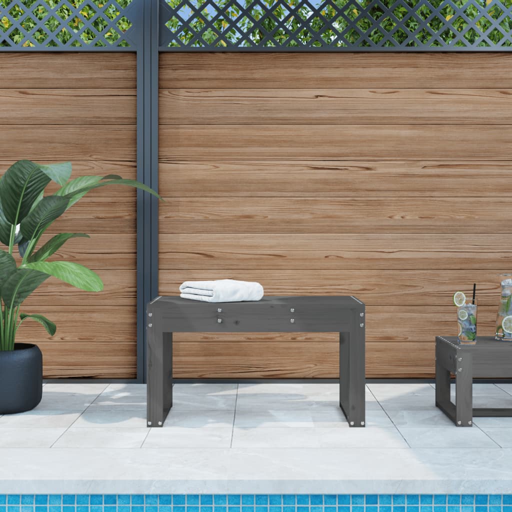 Tuinbank 80x38x45 cm massief grenenhout grijs is nu te koop bij PeponiXL, paradijselijk wonen!