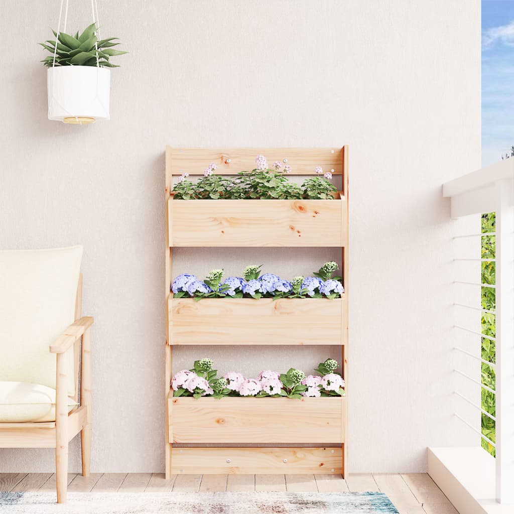 Plantenbak wandmontage 3-laags 60x18,5x110 cm grenenhout is nu te koop bij PeponiXL, paradijselijk wonen!