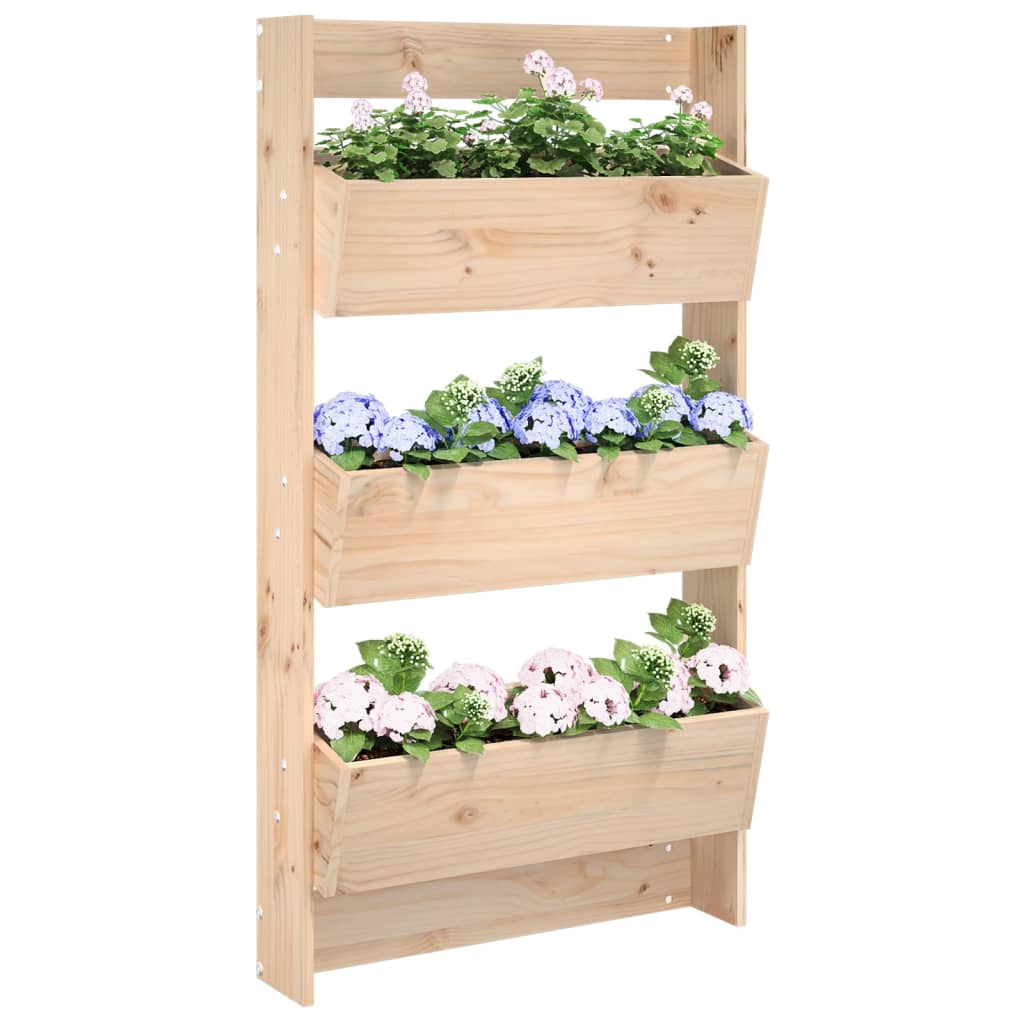 Plantenbak wandmontage 3-laags 60x18,5x110 cm grenenhout is nu te koop bij PeponiXL, paradijselijk wonen!