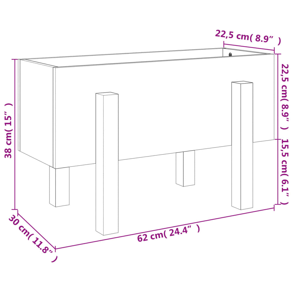 Plantenbak 62x30x38 cm massief douglashout is nu te koop bij PeponiXL, paradijselijk wonen!