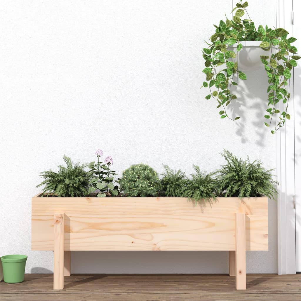 Plantenbak verhoogd 101x30x38 cm massief grenenhout is nu te koop bij PeponiXL, paradijselijk wonen!