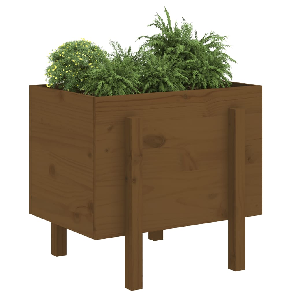 810552 vidaXL Plantenbak 62x50x57 cm massief grenenhout honingbruin is nu te koop bij PeponiXL, paradijselijk wonen!