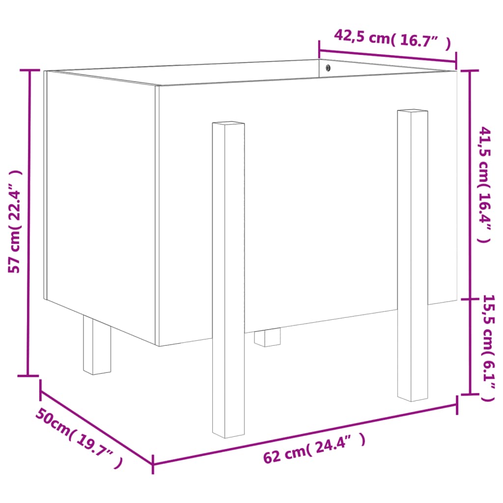 810552 vidaXL Plantenbak 62x50x57 cm massief grenenhout honingbruin is nu te koop bij PeponiXL, paradijselijk wonen!