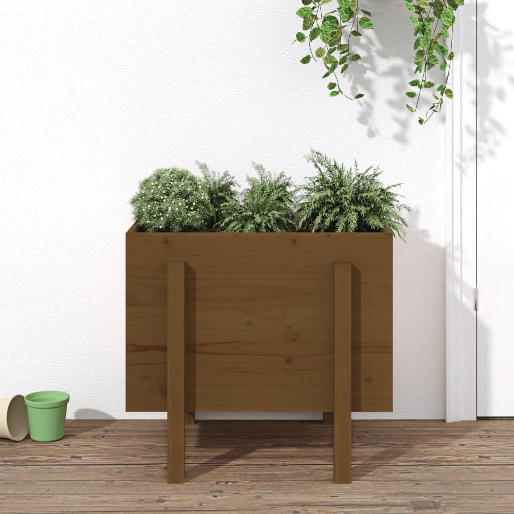 810552 vidaXL Plantenbak 62x50x57 cm massief grenenhout honingbruin is nu te koop bij PeponiXL, paradijselijk wonen!