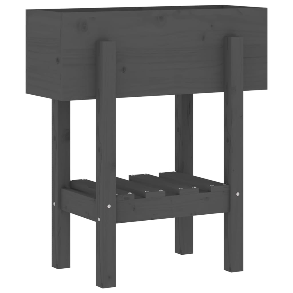 Plantenbak 62x30x69 cm massief grenenhout grijs is nu te koop bij PeponiXL, paradijselijk wonen!