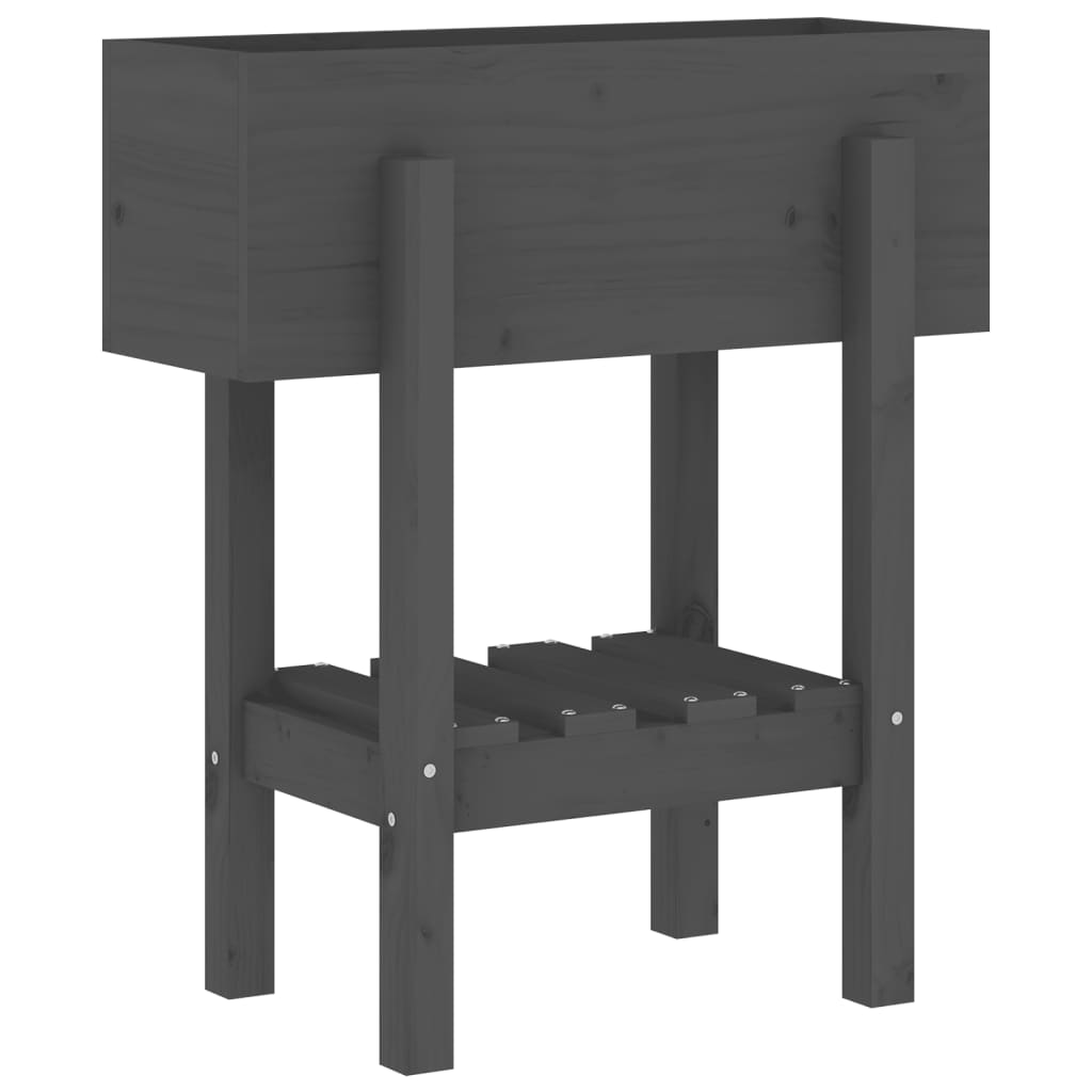 Plantenbak 62x30x69 cm massief grenenhout grijs is nu te koop bij PeponiXL, paradijselijk wonen!