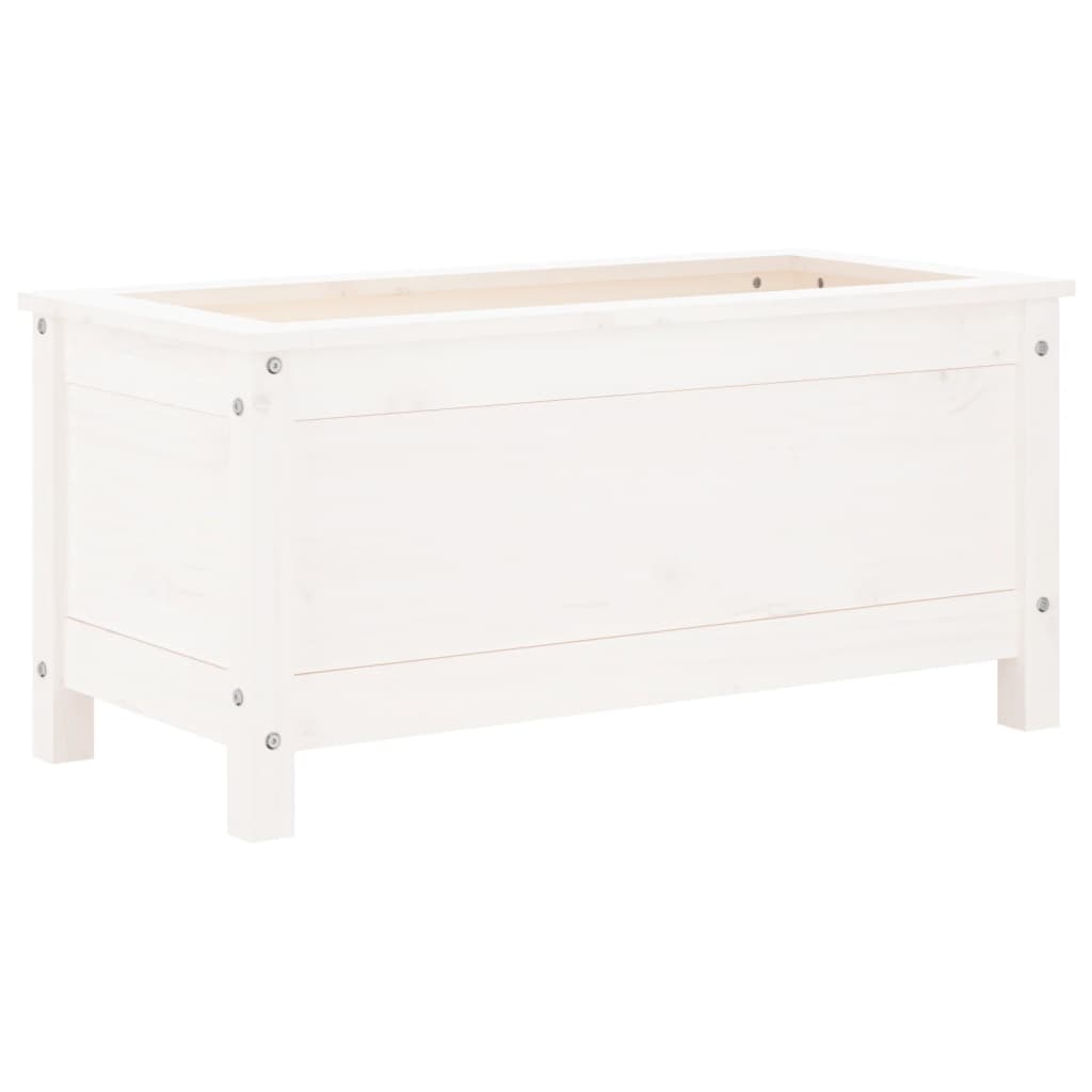 Plantenbak 82,5x40x39 cm massief grenenhout wit is nu te koop bij PeponiXL, paradijselijk wonen!