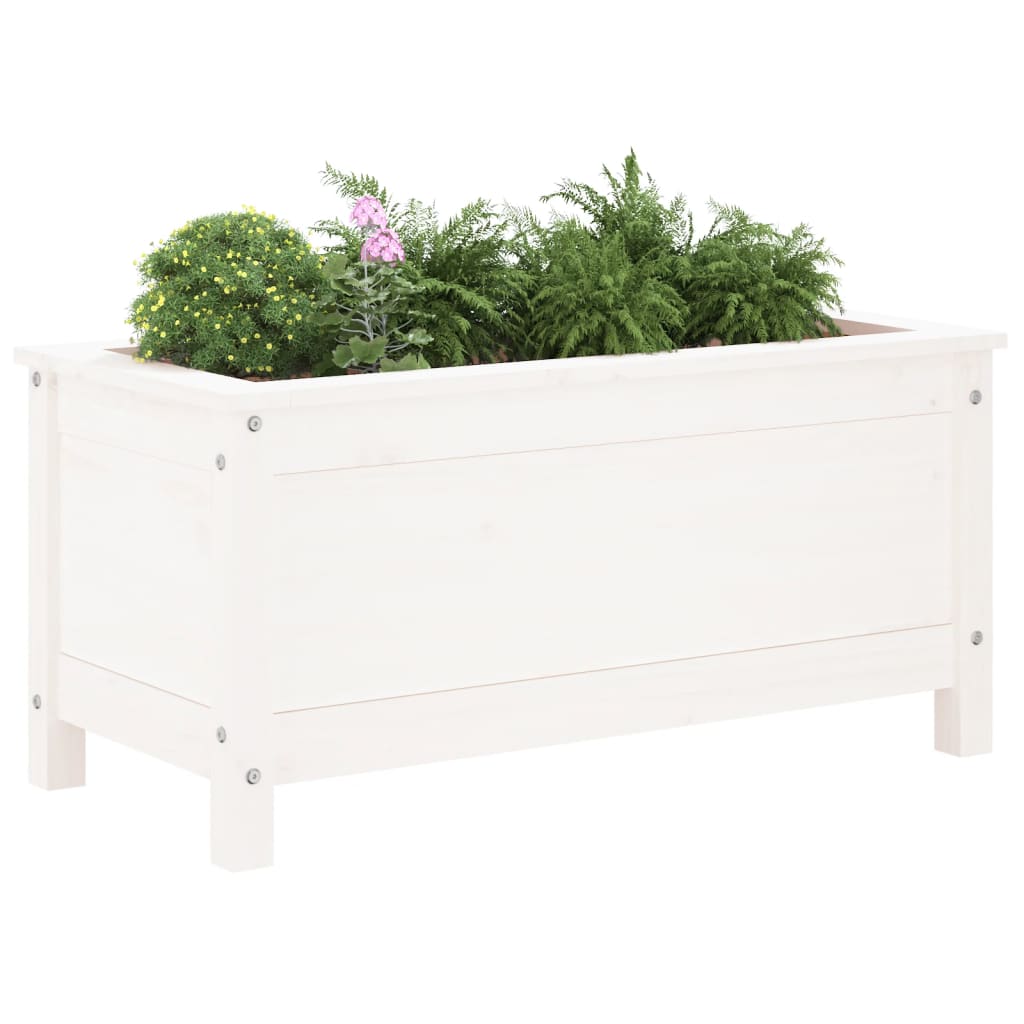Plantenbak 82,5x40x39 cm massief grenenhout wit is nu te koop bij PeponiXL, paradijselijk wonen!