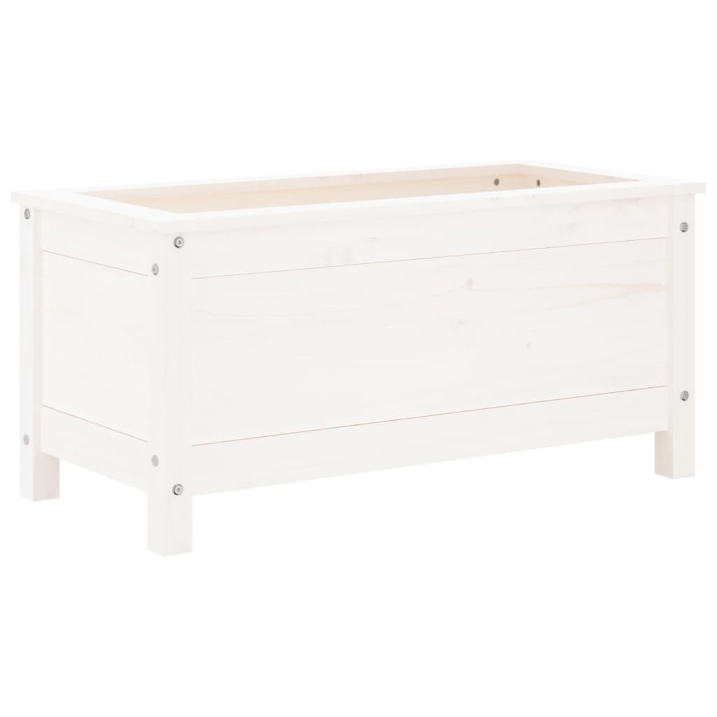 Plantenbak 82,5x40x39 cm massief grenenhout wit is nu te koop bij PeponiXL, paradijselijk wonen!