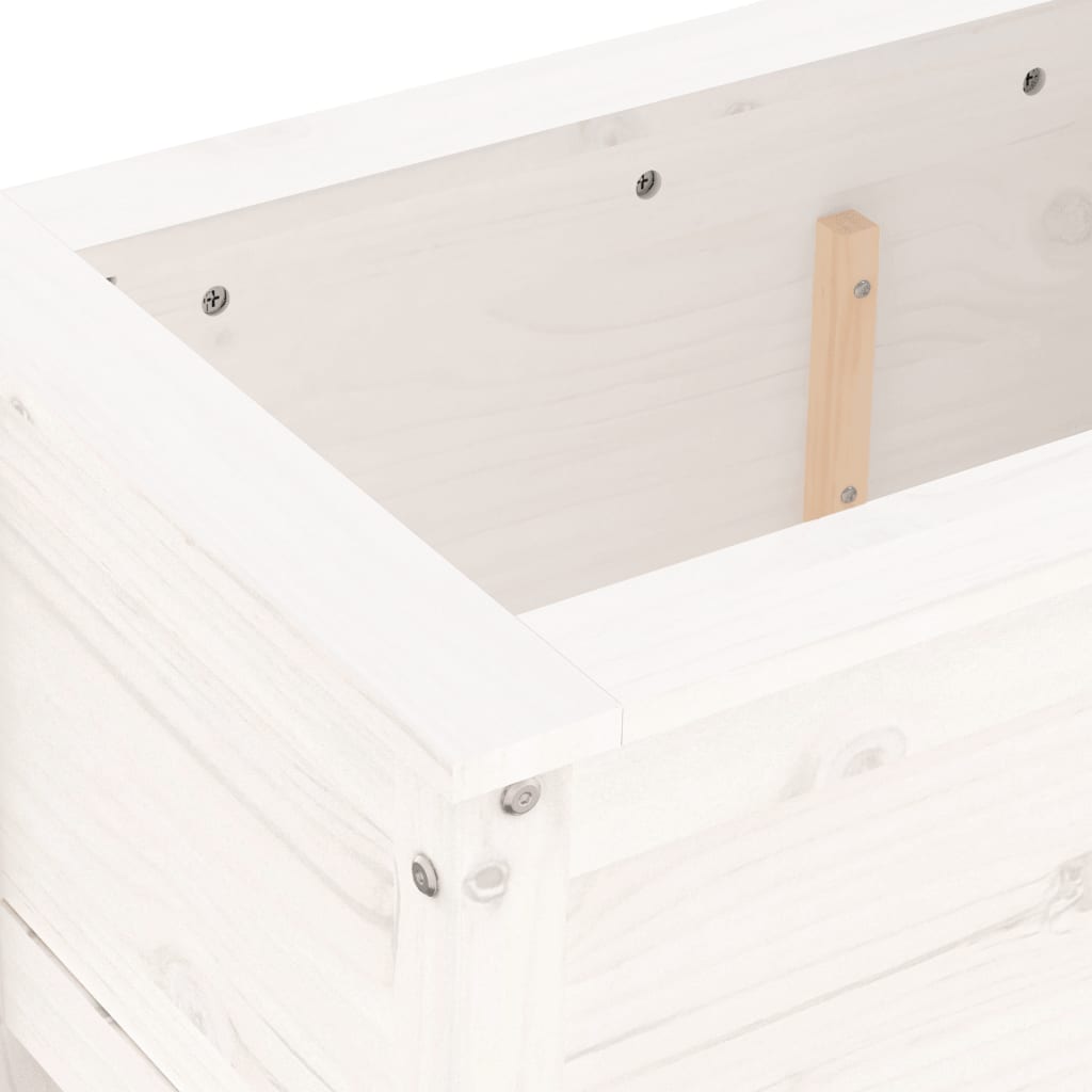 Plantenbak 82,5x40x39 cm massief grenenhout wit is nu te koop bij PeponiXL, paradijselijk wonen!