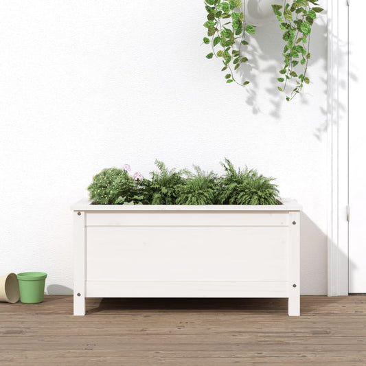 Plantenbak 82,5x40x39 cm massief grenenhout wit is nu te koop bij PeponiXL, paradijselijk wonen!