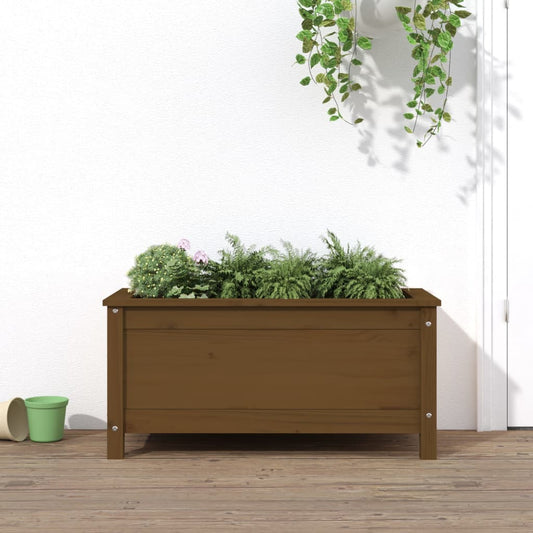 Plantenbak 82,5x40x39 cm massief grenenhout honingbruin is nu te koop bij PeponiXL, paradijselijk wonen!