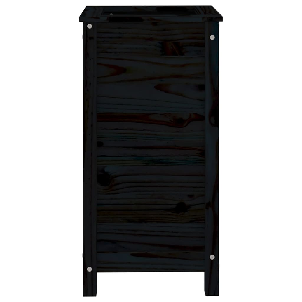 Plantenbak 40x40x78 cm massief grenenhout zwart is nu te koop bij PeponiXL, paradijselijk wonen!