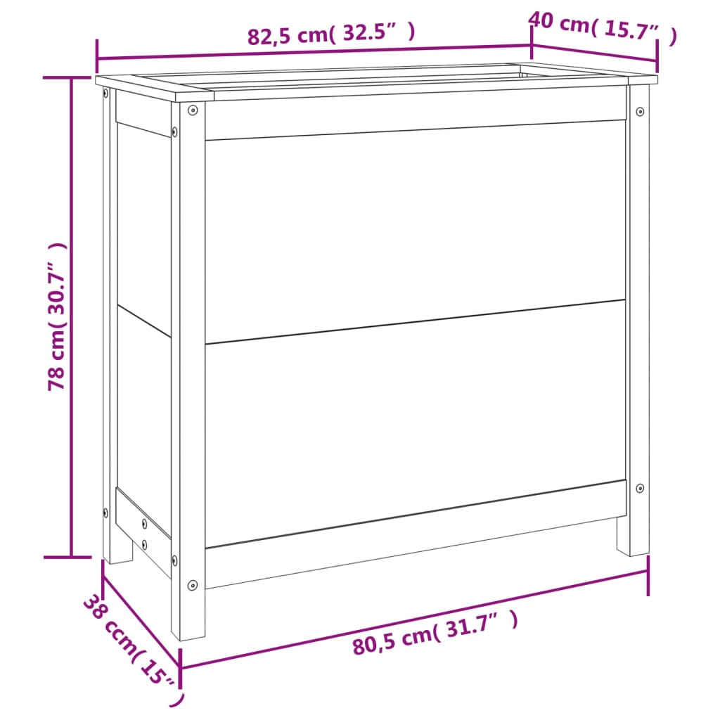 Plantenbak 82,5x40x78 cm massief grenenhout is nu te koop bij PeponiXL, paradijselijk wonen!