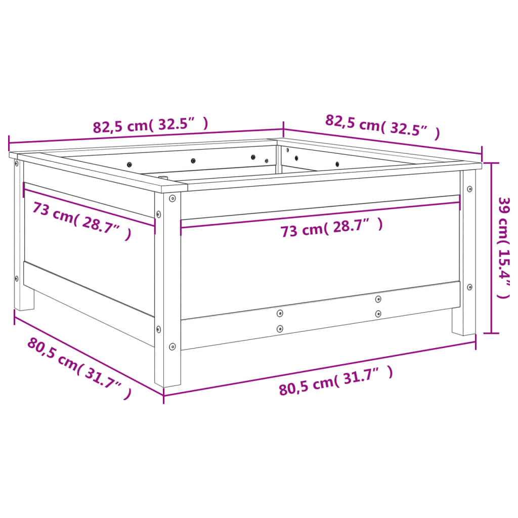 Plantenbak 82,5x82,5x39 cm massief grenenhout honingbruin is nu te koop bij PeponiXL, paradijselijk wonen!