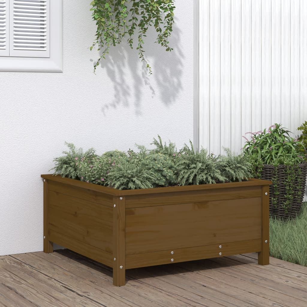 Plantenbak 82,5x82,5x39 cm massief grenenhout honingbruin is nu te koop bij PeponiXL, paradijselijk wonen!