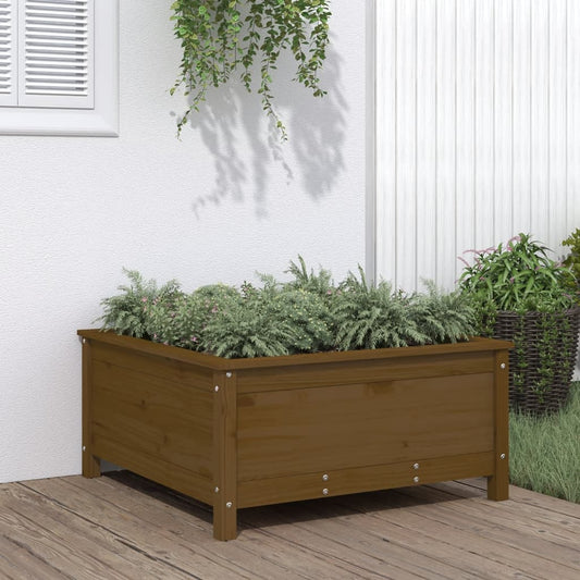 Plantenbak 82,5x82,5x39 cm massief grenenhout honingbruin is nu te koop bij PeponiXL, paradijselijk wonen!