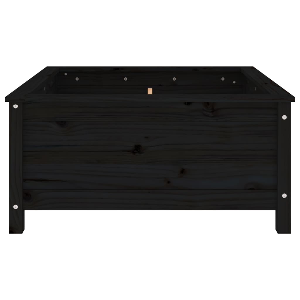 Plantenbak 82,5x82,5x39 cm massief grenenhout zwart is nu te koop bij PeponiXL, paradijselijk wonen!