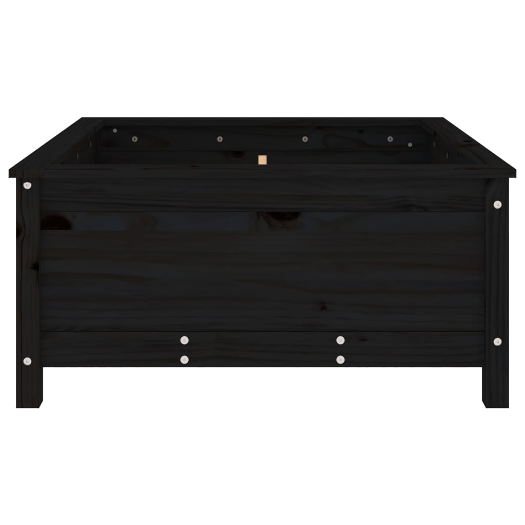 Plantenbak 82,5x82,5x39 cm massief grenenhout zwart is nu te koop bij PeponiXL, paradijselijk wonen!