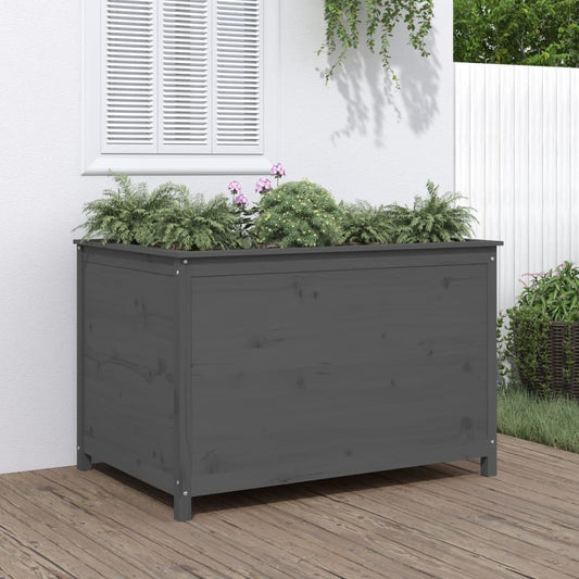 Plantenbak verhoogd 119,5x82,5x78 cm massief grenenhout grijs is nu te koop bij PeponiXL, paradijselijk wonen!