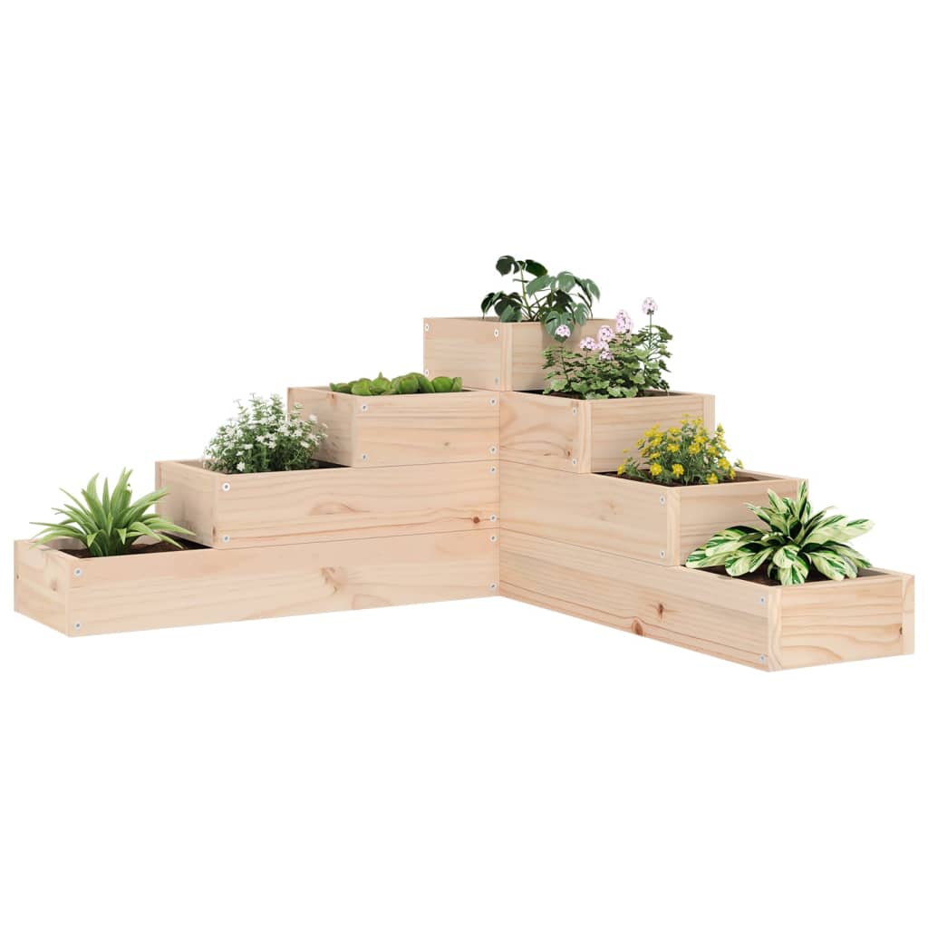 Plantenbak 4-laags 80,5x79x36 cm massief grenenhout is nu te koop bij PeponiXL, paradijselijk wonen!
