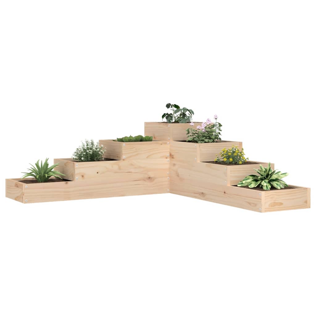 Plantenbak 4-laags 106x104,5x36 cm massief grenenhout is nu te koop bij PeponiXL, paradijselijk wonen!