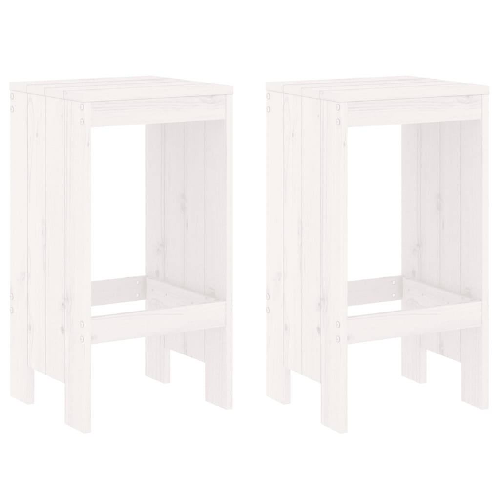 Barkrukken 2 st 40x36x75 cm massief grenenhout wit is nu te koop bij PeponiXL, paradijselijk wonen!