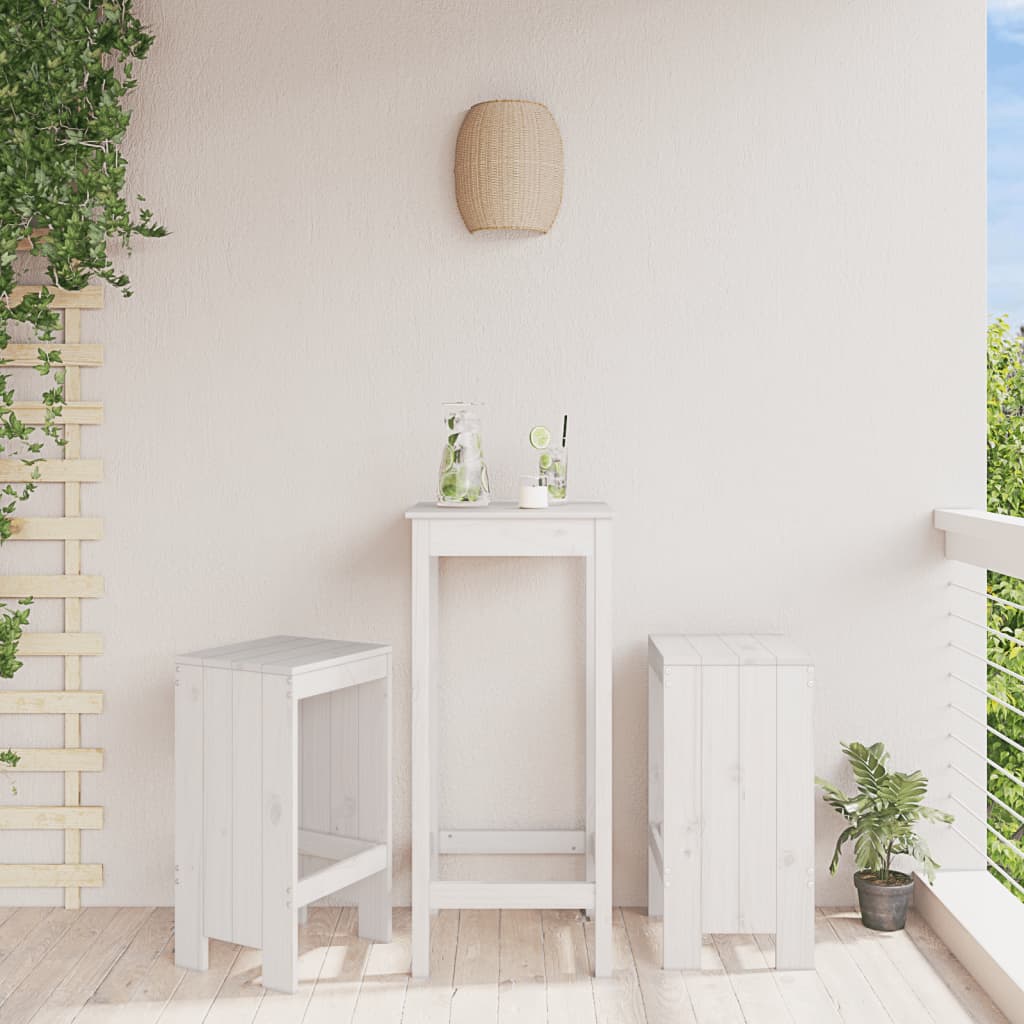 Barkrukken 2 st 40x36x75 cm massief grenenhout wit is nu te koop bij PeponiXL, paradijselijk wonen!