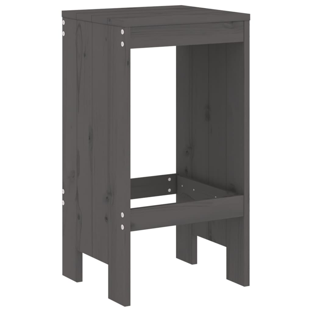Barkrukken 2 st 40x36x75 cm massief grenenhout grijs is nu te koop bij PeponiXL, paradijselijk wonen!
