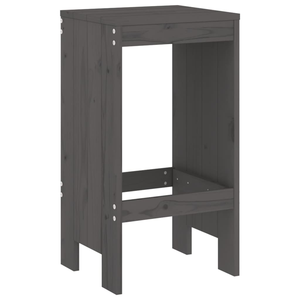Barkrukken 2 st 40x36x75 cm massief grenenhout grijs is nu te koop bij PeponiXL, paradijselijk wonen!