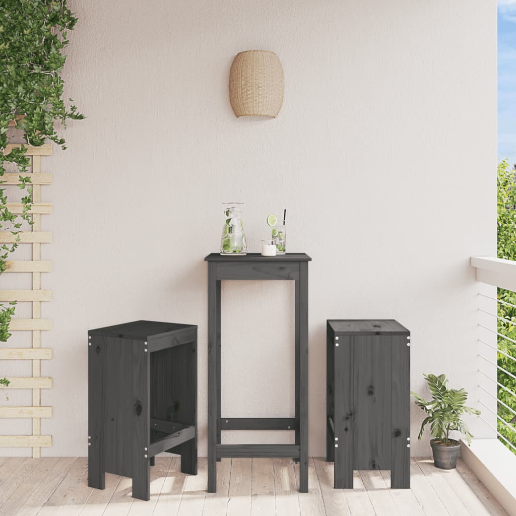 Barkrukken 2 st 40x36x75 cm massief grenenhout grijs is nu te koop bij PeponiXL, paradijselijk wonen!
