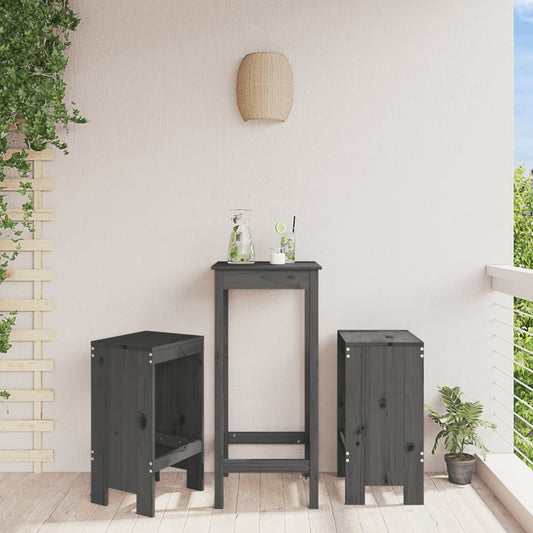 Barkrukken 2 st 40x36x75 cm massief grenenhout grijs is nu te koop bij PeponiXL, paradijselijk wonen!