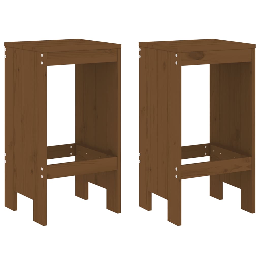 Barkrukken 2 st 40x36x75 cm massief grenenhout honingbruin is nu te koop bij PeponiXL, paradijselijk wonen!