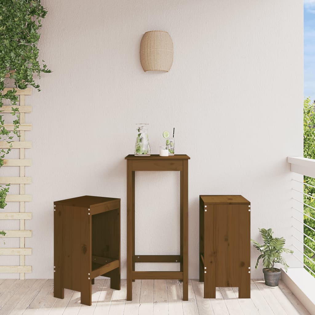 Barkrukken 2 st 40x36x75 cm massief grenenhout honingbruin is nu te koop bij PeponiXL, paradijselijk wonen!