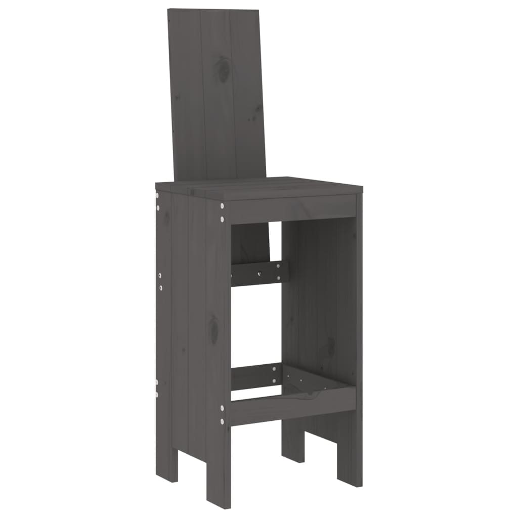 Barkrukken 2 st 40x42x120 cm massief grenenhout grijs is nu te koop bij PeponiXL, paradijselijk wonen!
